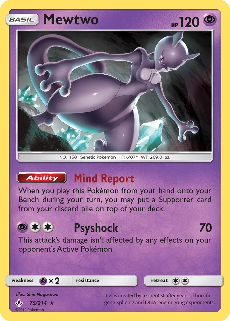 Mewtwo · Unbroken Bonds 75/214