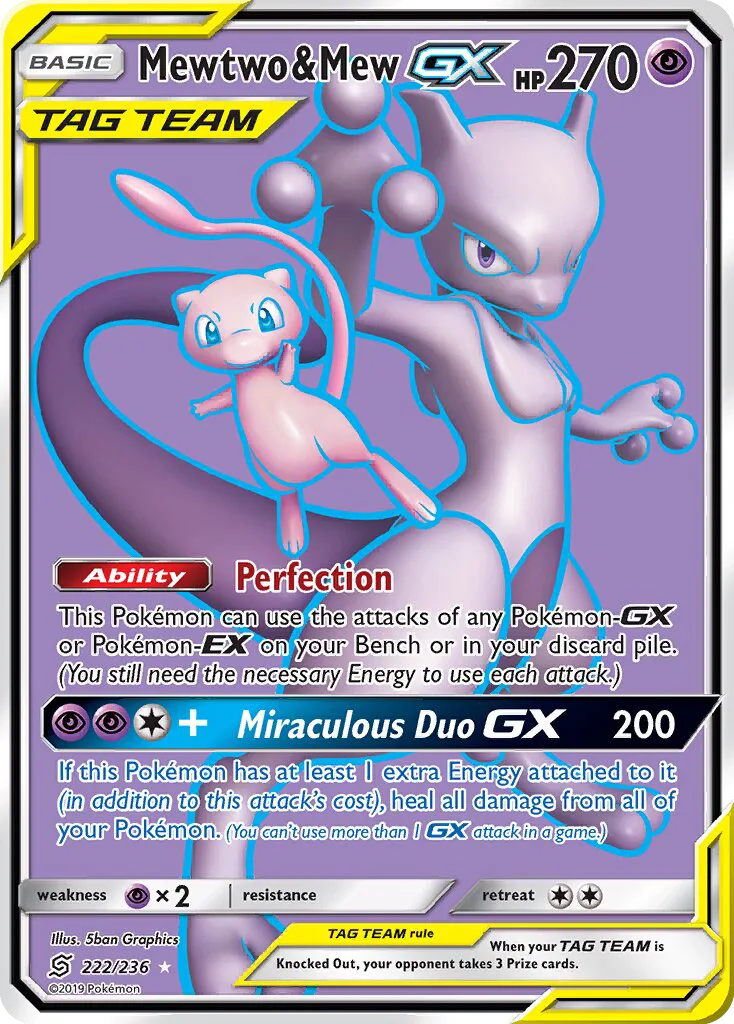 Mewtwo & Mew GX · Unified Minds 222/236