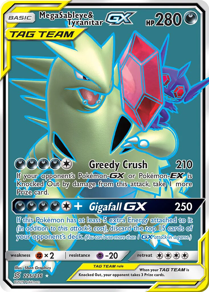 Mega Sableye & Tyranitar GX · Unified Minds 225/236