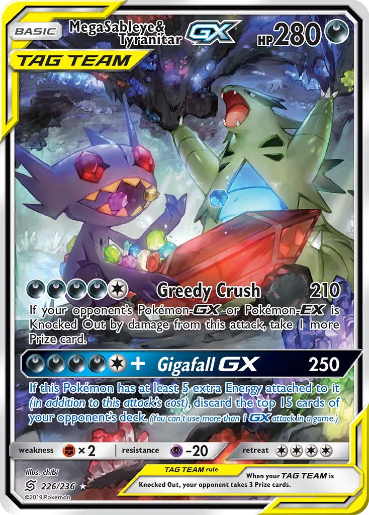 Mega Sableye & Tyranitar GX · Unified Minds 226/236