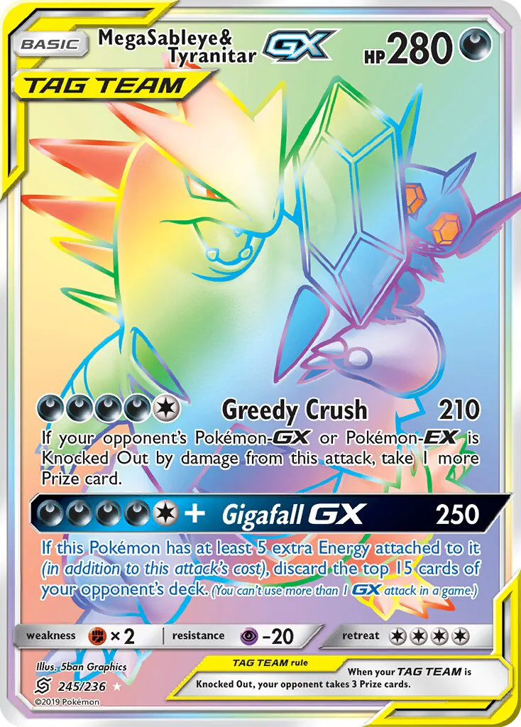 Mega Sableye & Tyranitar GX · Unified Minds 245/236