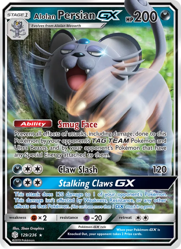 Alolan Persian GX · Cosmic Eclipse 129/236