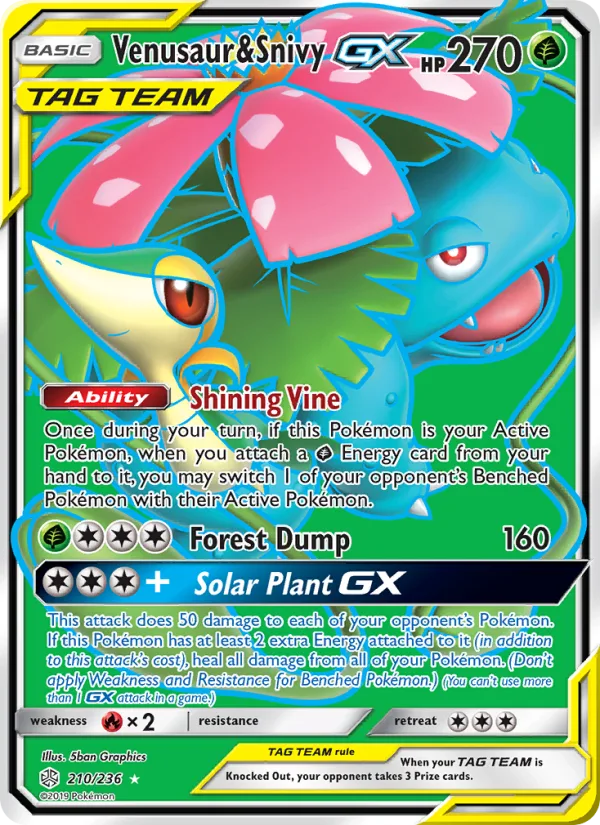 Venusaur & Snivy GX · Cosmic Eclipse 210/236