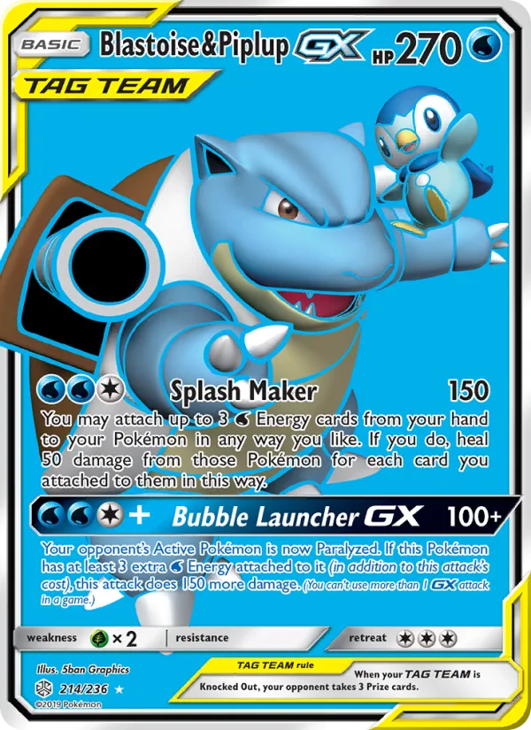 Blastoise & Piplup GX · Cosmic Eclipse 214/236