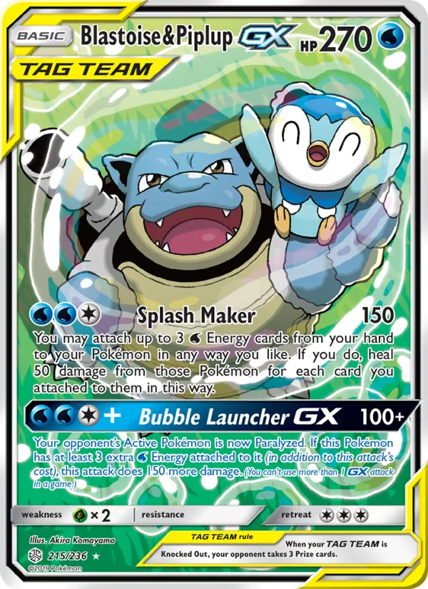 Blastoise & Piplup GX · Cosmic Eclipse 215/236