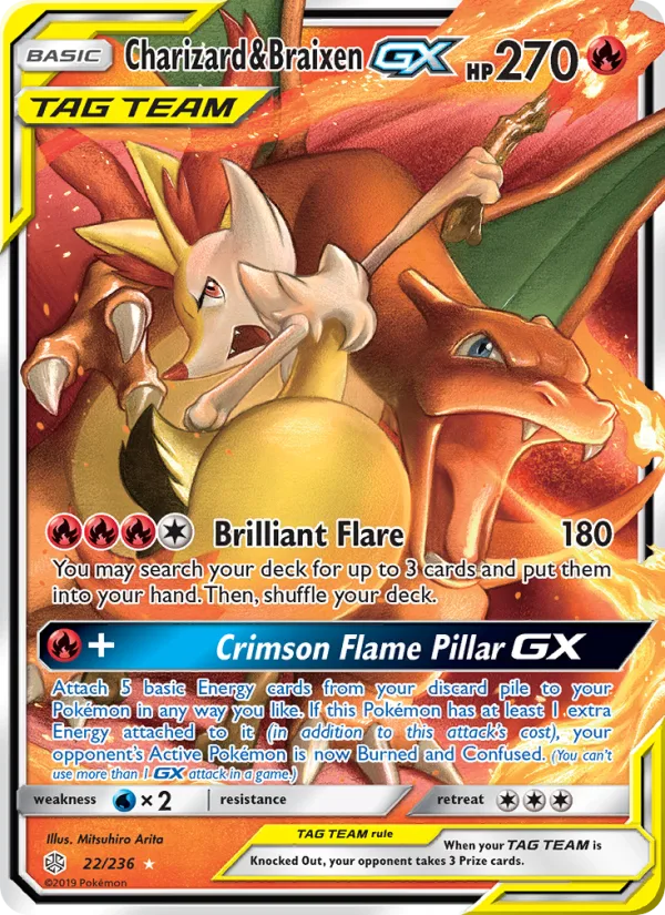 Charizard & Braixen GX · Cosmic Eclipse 22/236
