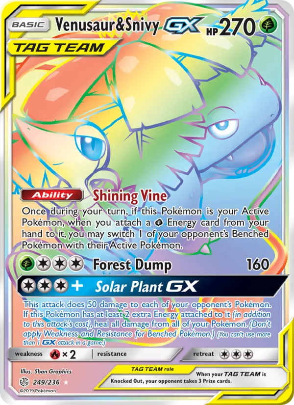 Venusaur & Snivy GX · Cosmic Eclipse 249/236