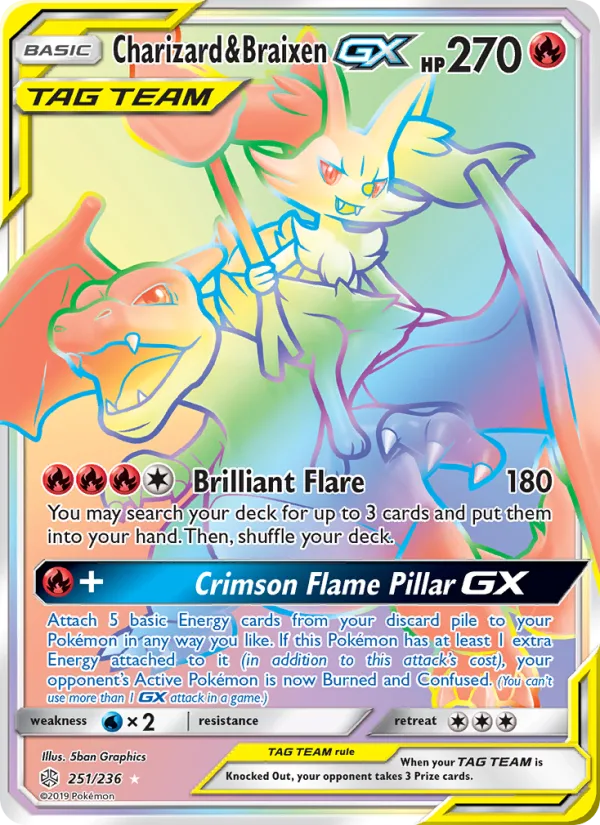 Charizard & Braixen GX · Cosmic Eclipse 251/236