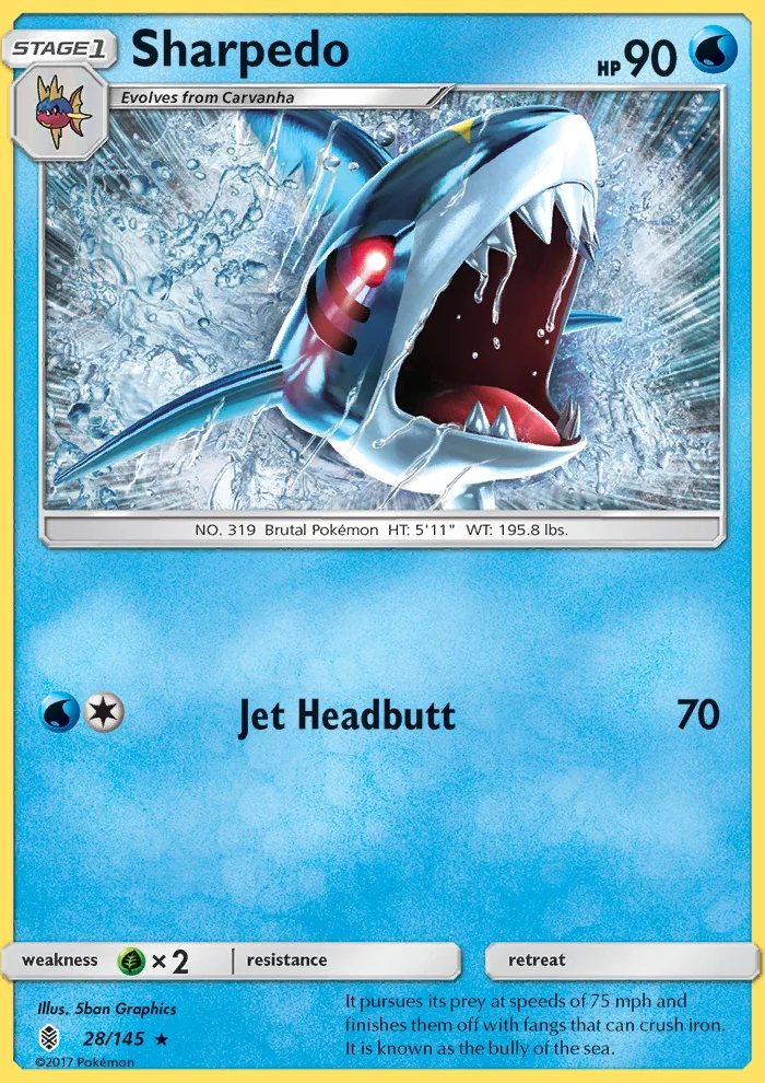Sharpedo · Guardians Rising 28/145