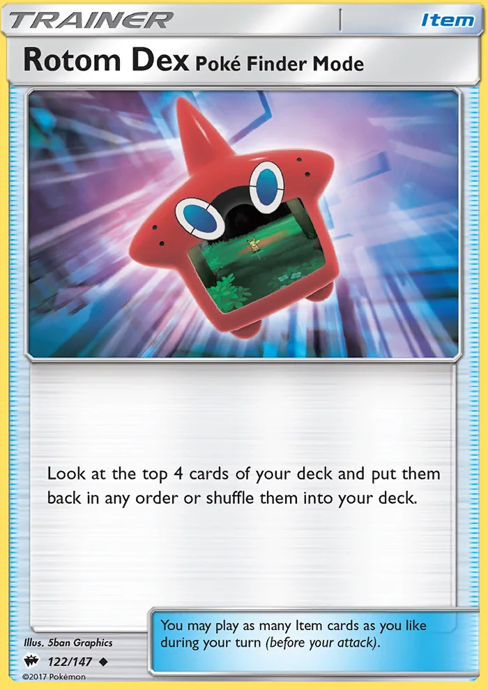 Rotom Dex—Poké Finder Mode · Burning Shadows 122/147