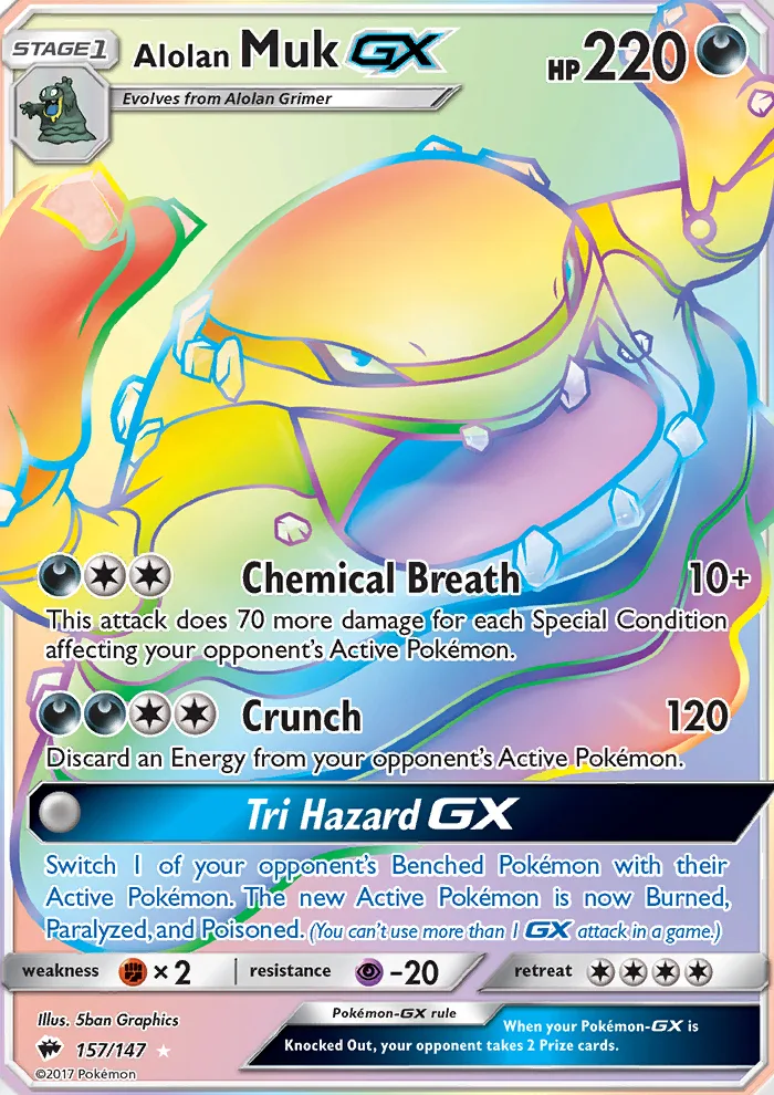 Alolan Muk GX · Burning Shadows 157/147
