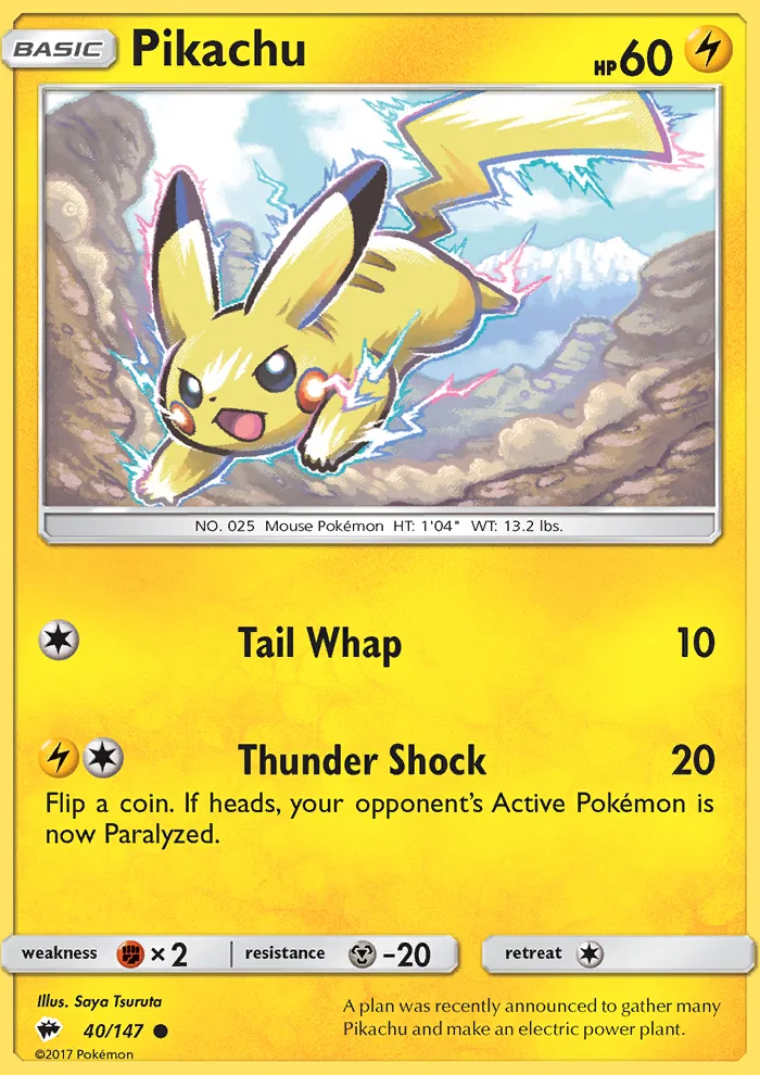 Pikachu · Burning Shadows 40/147