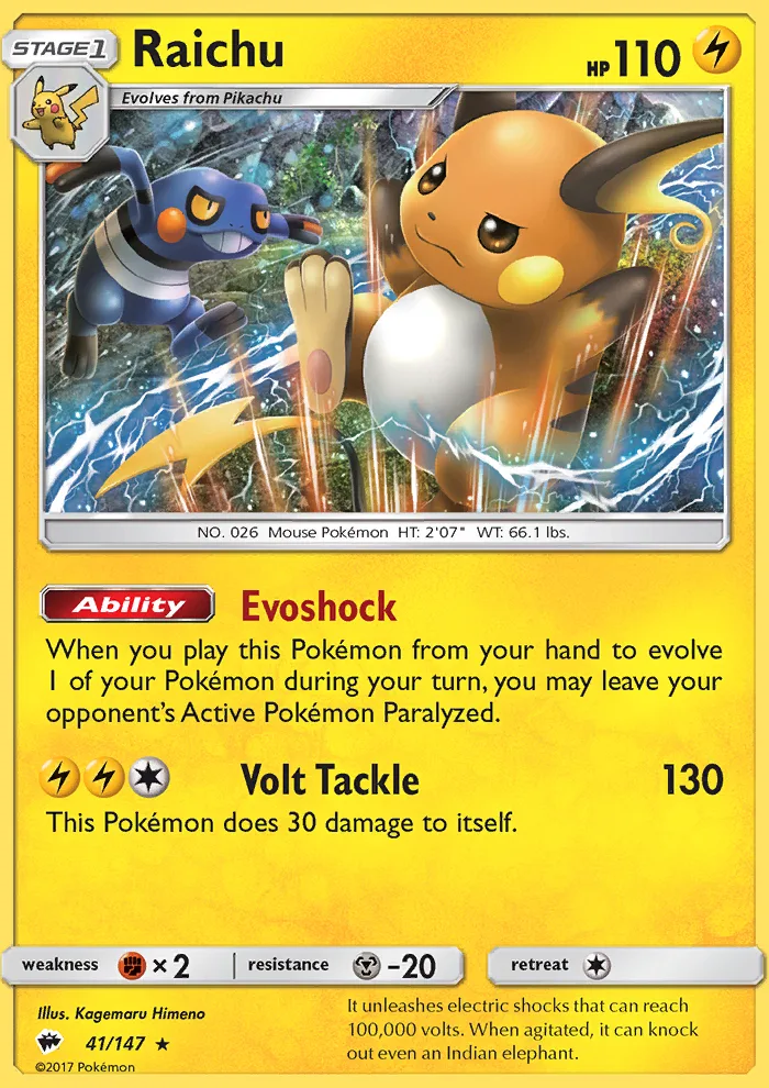 Raichu · Burning Shadows 41/147
