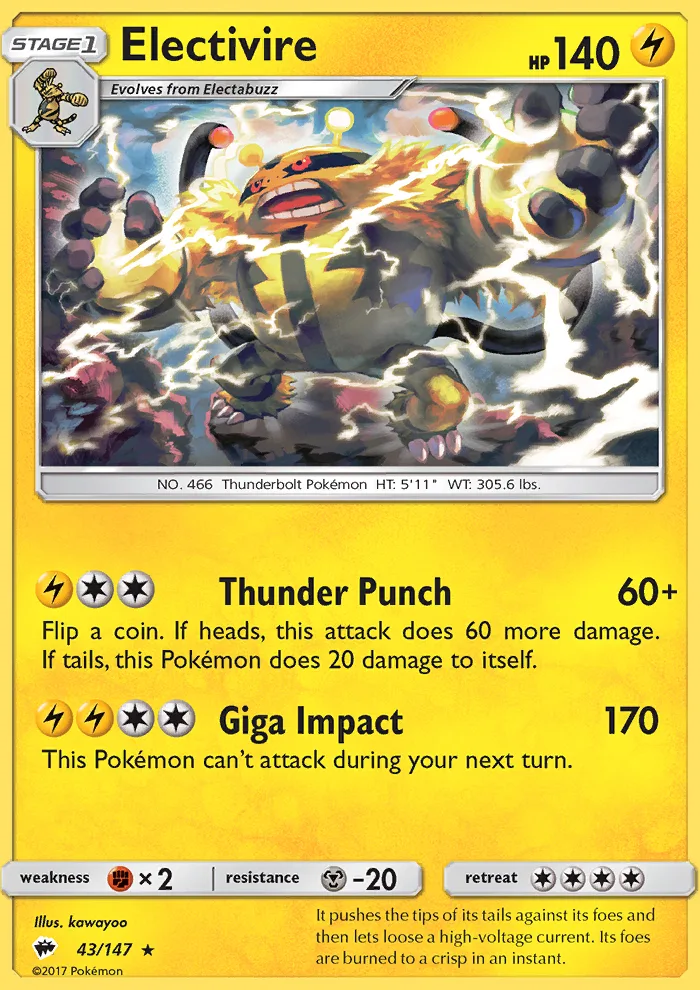 Electivire · Burning Shadows 43/147