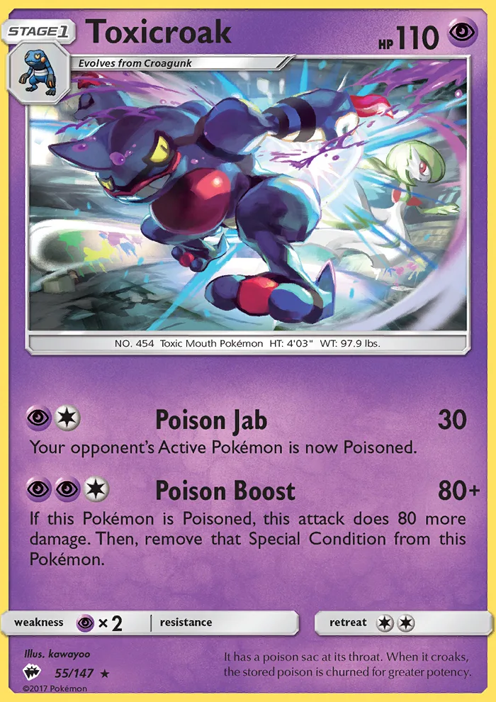 Toxicroak · Burning Shadows 55/147