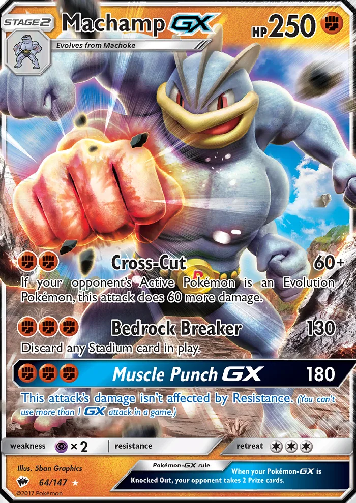 Machamp GX · Burning Shadows 64/147