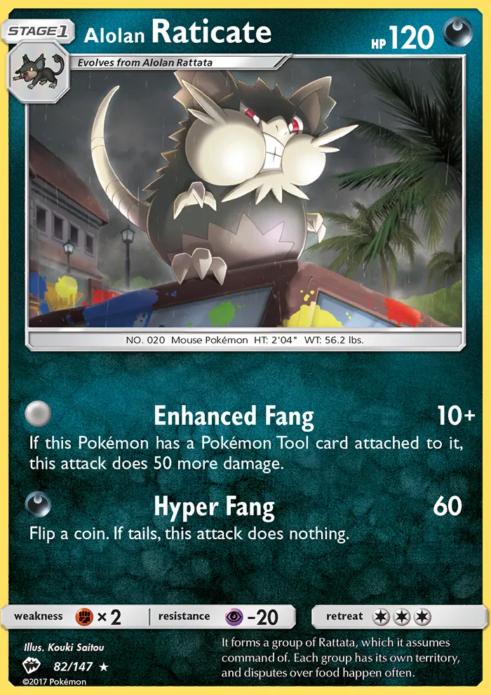 Alolan Raticate · Burning Shadows 82/147