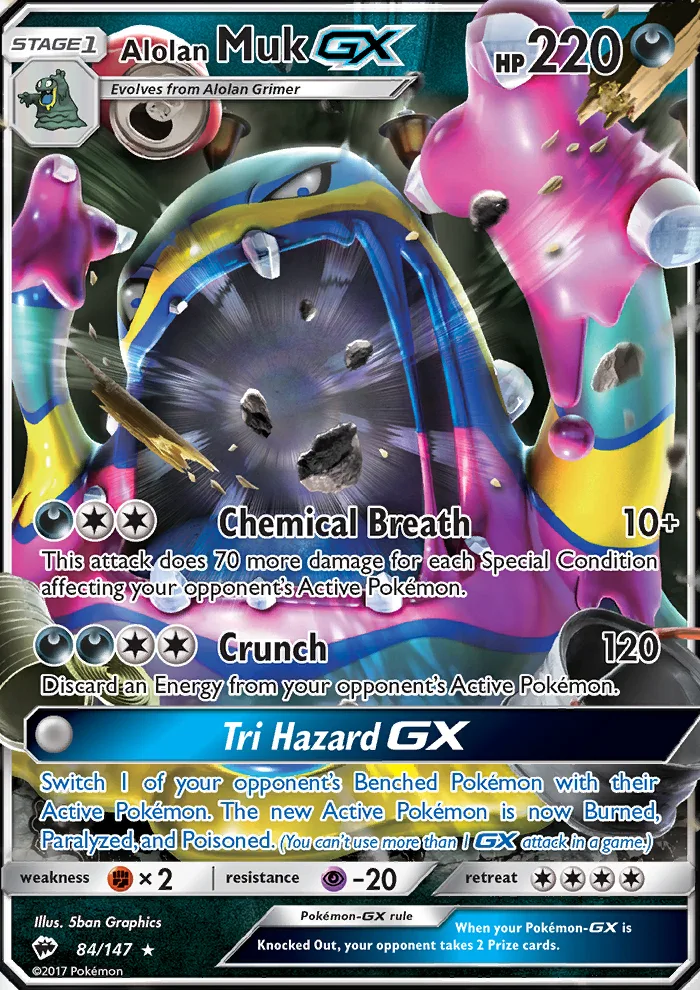 Alolan Muk GX · Burning Shadows 84/147