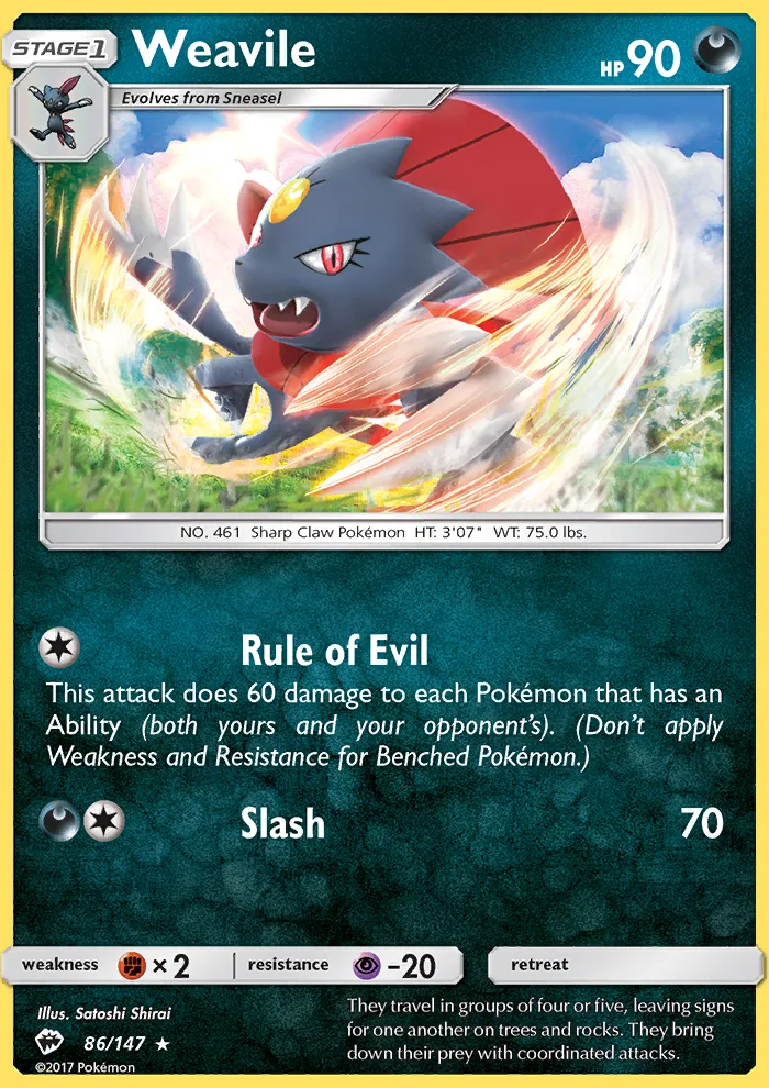 Weavile · Burning Shadows 86/147