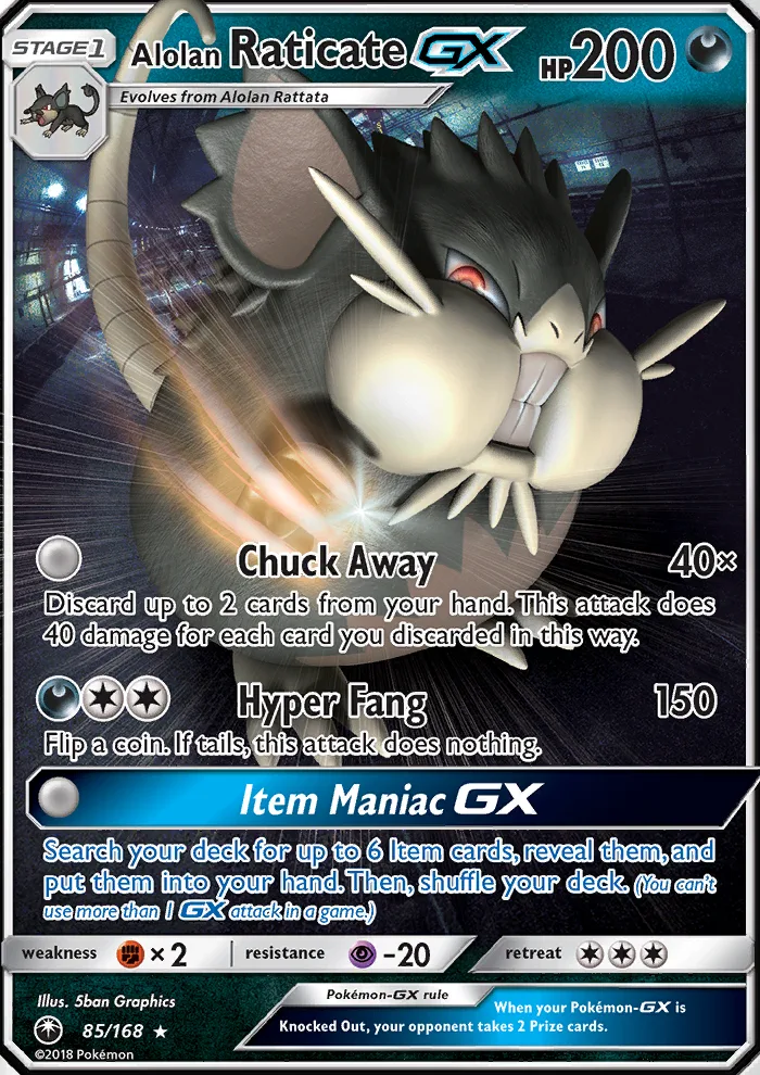 Alolan Raticate GX · Celestial Storm 85/168