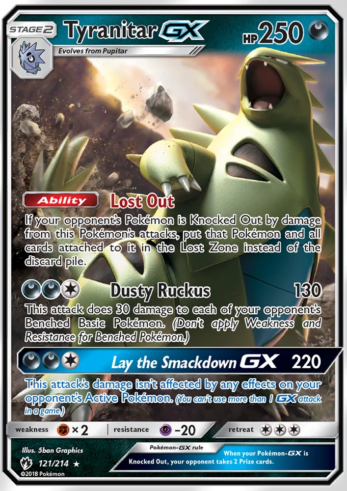 Tyranitar GX · Lost Thunder 121/214