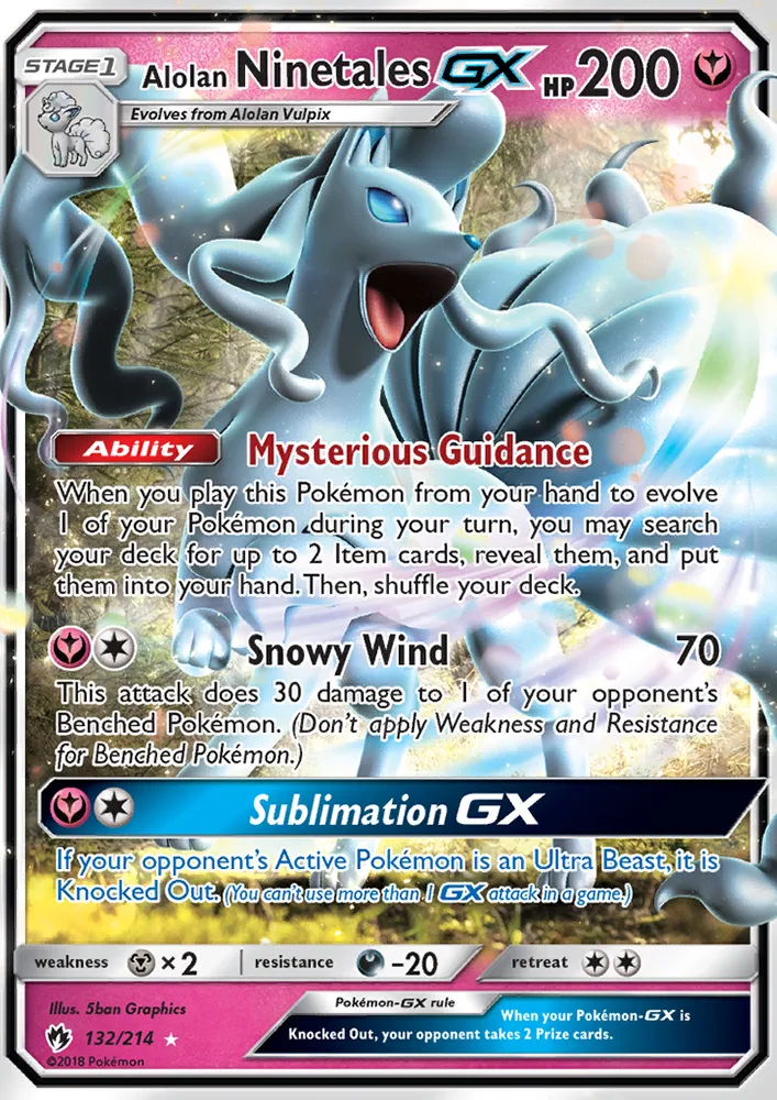Alolan Ninetales GX · Lost Thunder 132/214