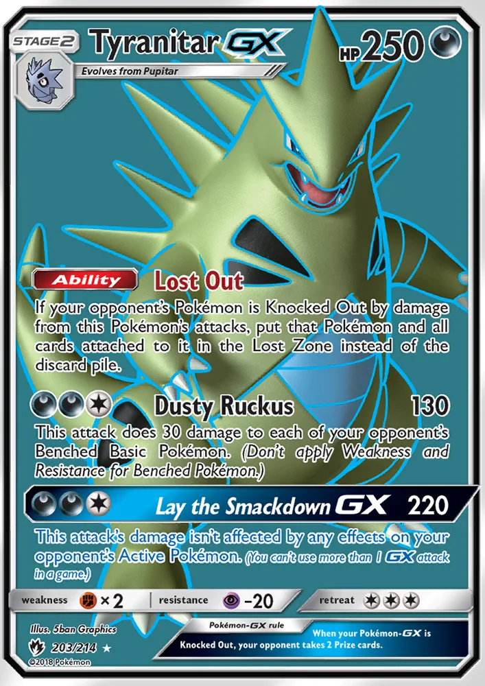 Tyranitar GX · Lost Thunder 203/214