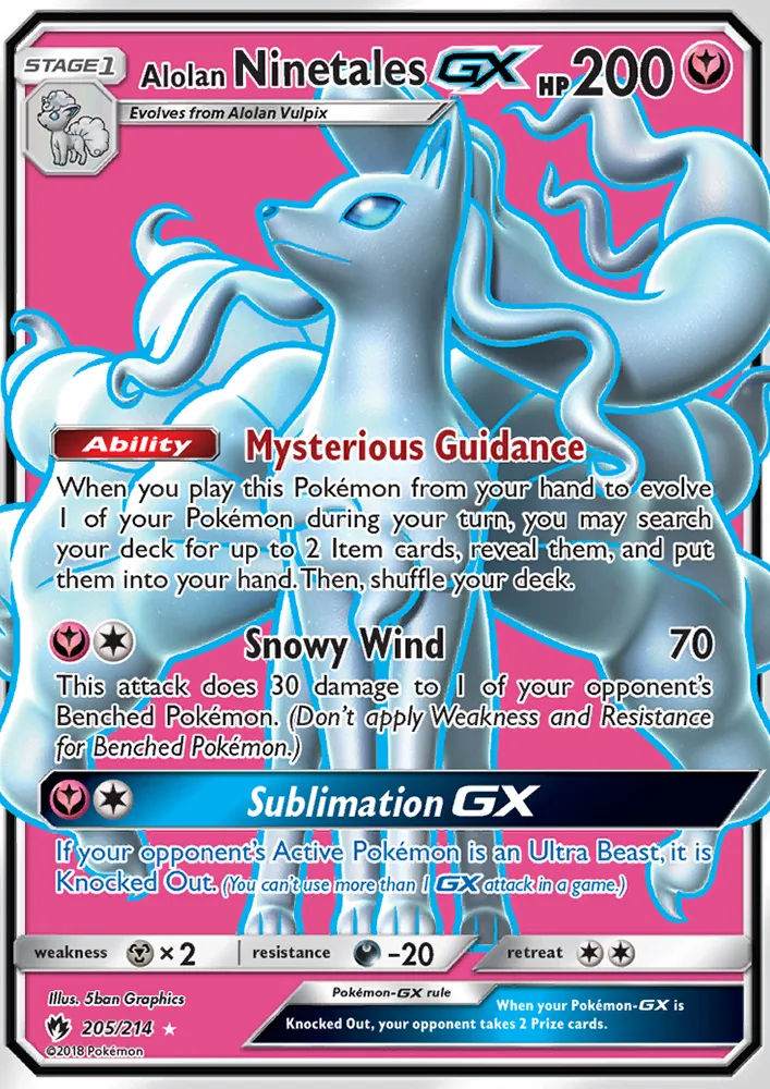 Alolan Ninetales GX · Lost Thunder 205/214