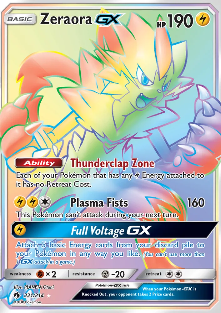Zeraora GX · Lost Thunder 221/214