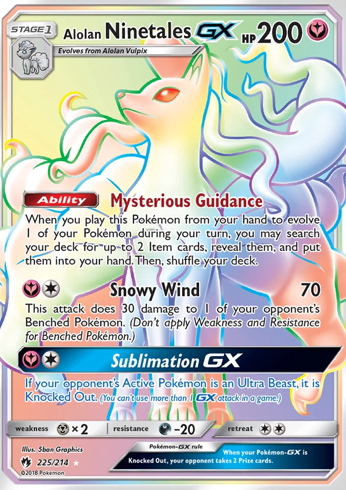 Alolan Ninetales GX · Lost Thunder 225/214