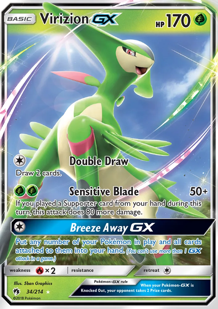 Virizion GX · Lost Thunder 34/214