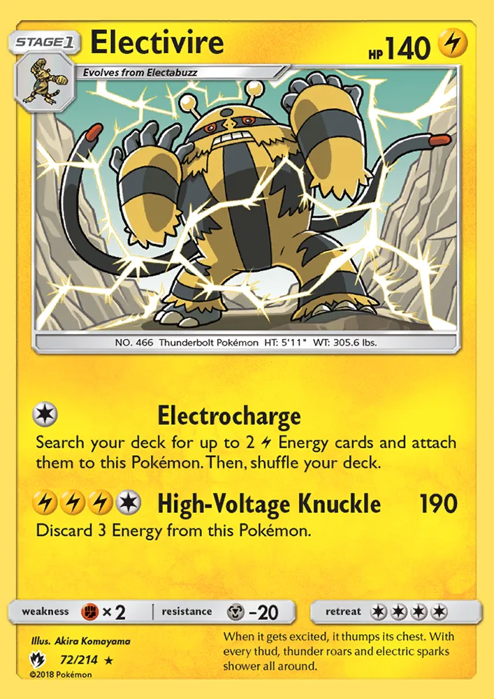 Electivire · Lost Thunder 72/214