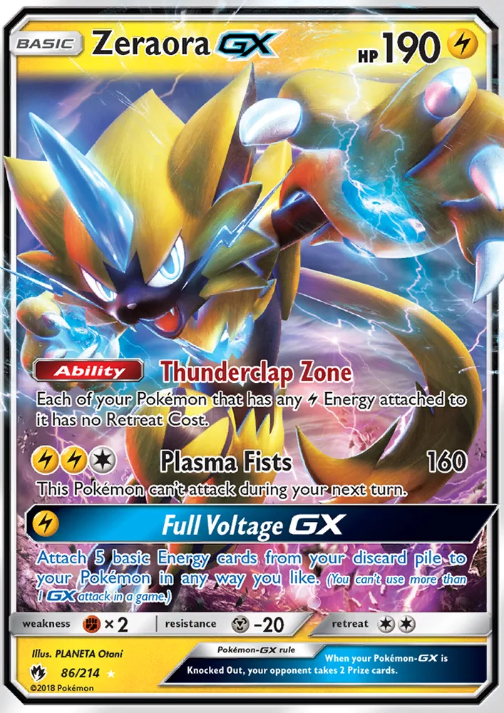 Zeraora GX · Lost Thunder 86/214