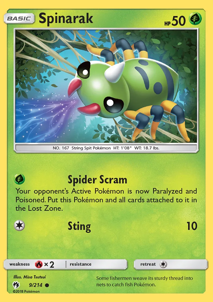Spinarak · Lost Thunder 9/214