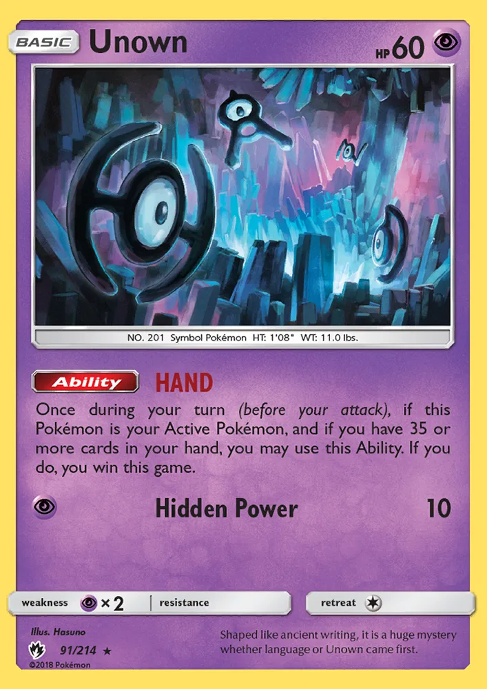 Unown · Lost Thunder 91/214
