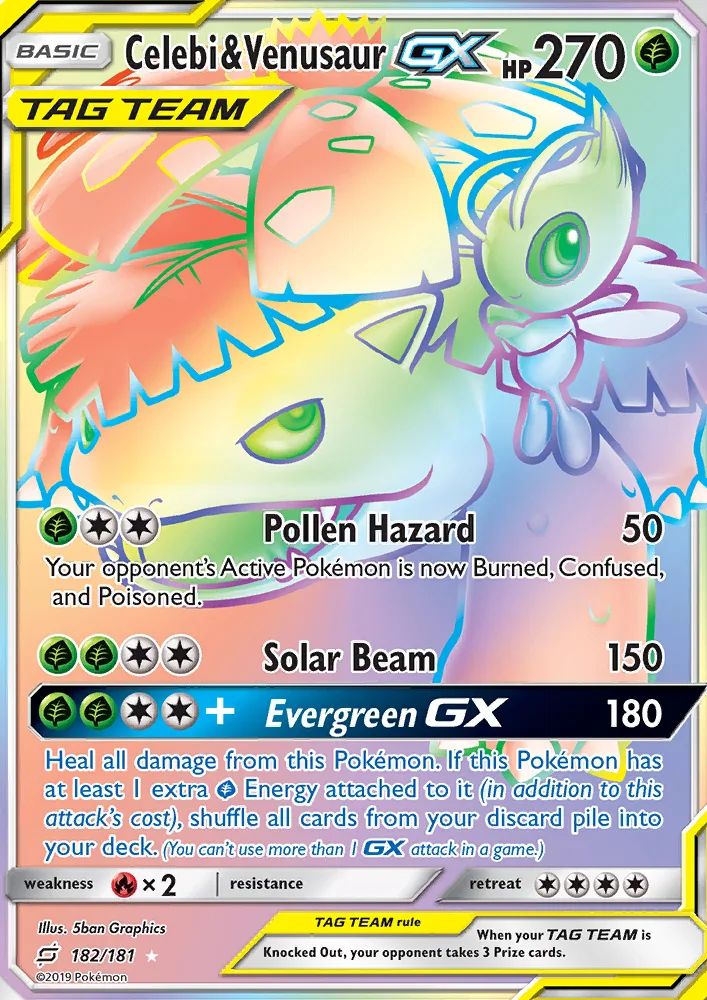 Celebi & Venusaur GX · Team Up 182/181