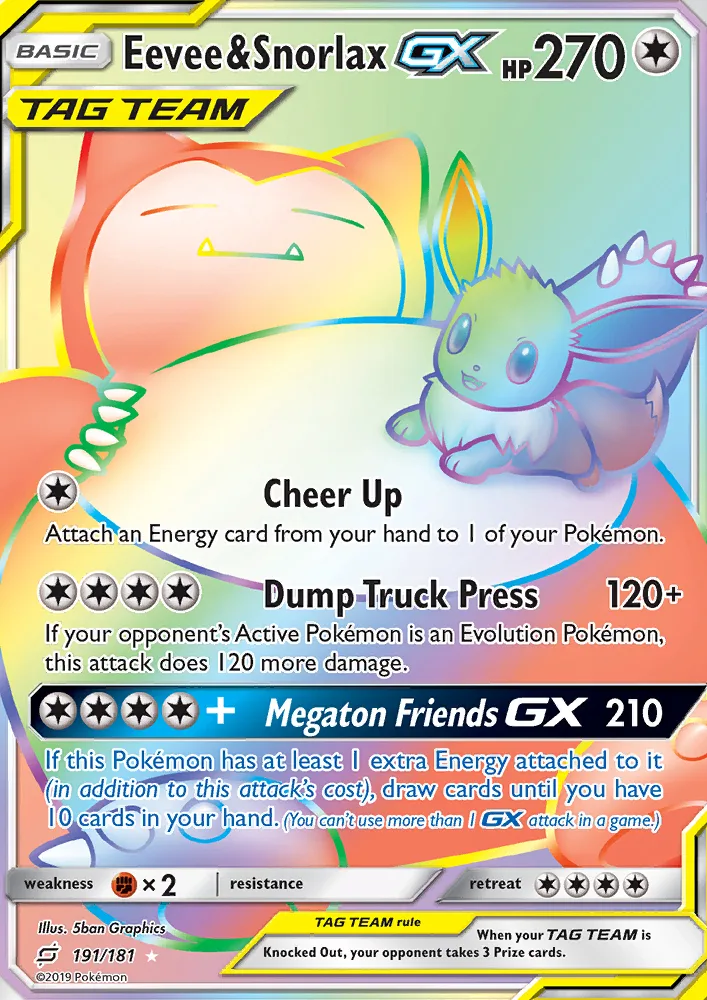 Eevee & Snorlax GX · Team Up 191/181