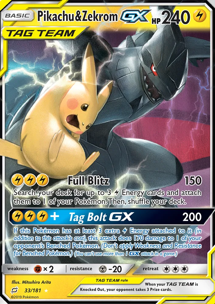 Pikachu & Zekrom GX · Team Up 33/181