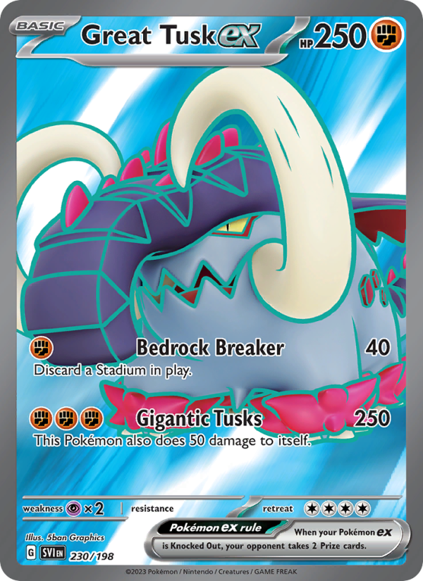 Great Tusk ex · Scarlet & Violet 230/198