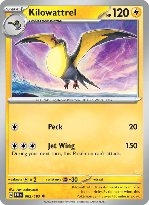 Kilowattrel · Paldea Evolved 082/193