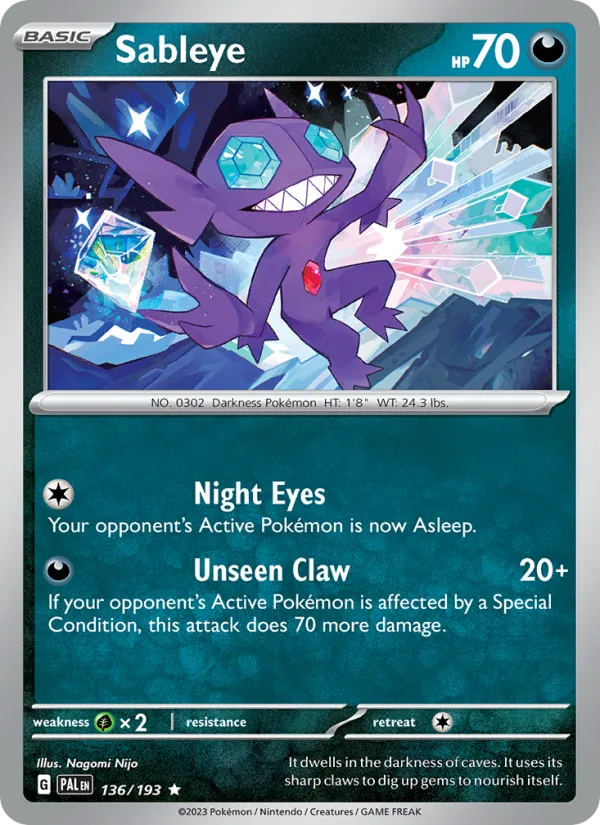 Sableye · Paldea Evolved 136/193