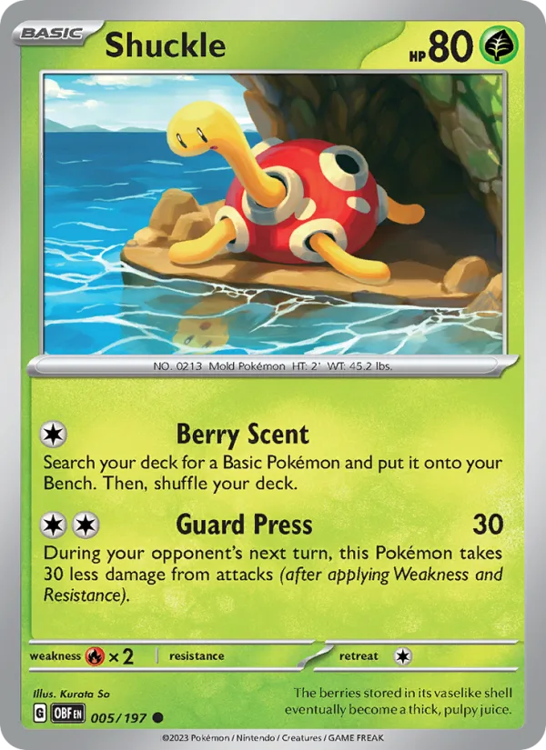 Shuckle · Obsidian Flames 005/197