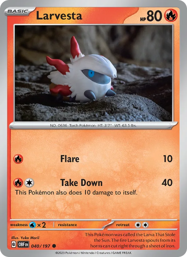 Larvesta · Obsidian Flames 040/197