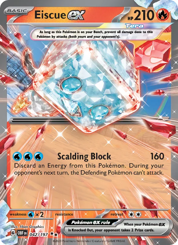 Eiscue ex · Obsidian Flames 042/197