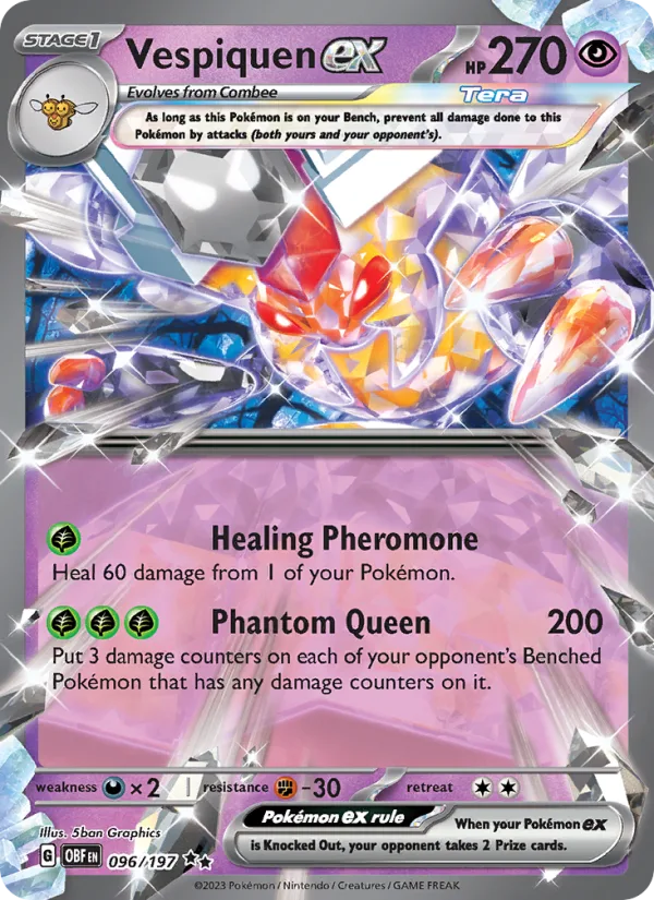 Vespiquen ex · Obsidian Flames 096/197