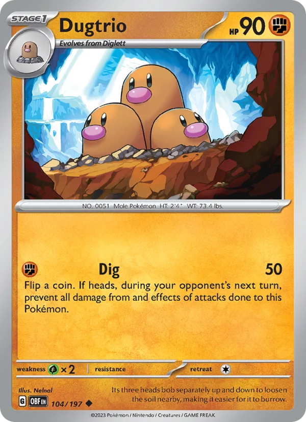 Dugtrio · Obsidian Flames 104/197
