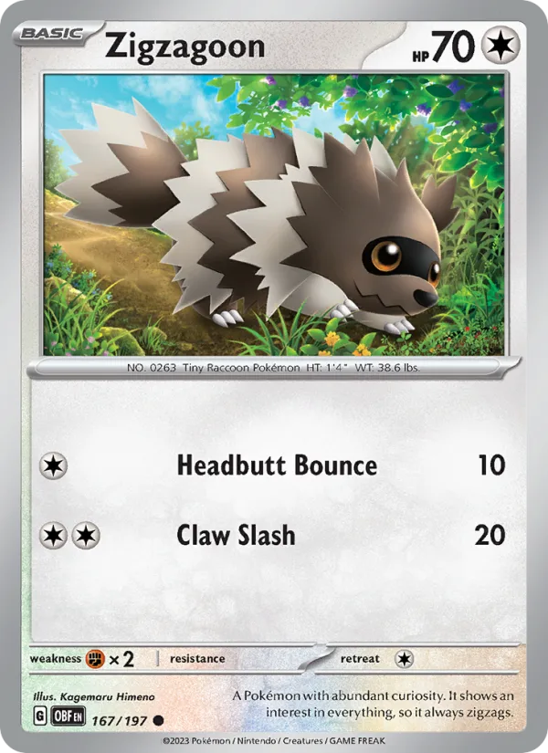 Zigzagoon · Obsidian Flames 167/197