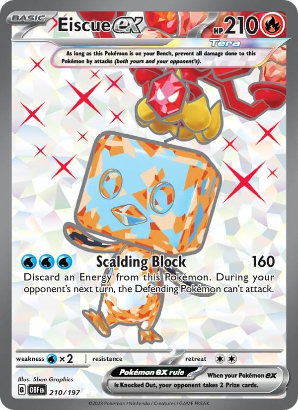 Eiscue ex · Obsidian Flames 210/197