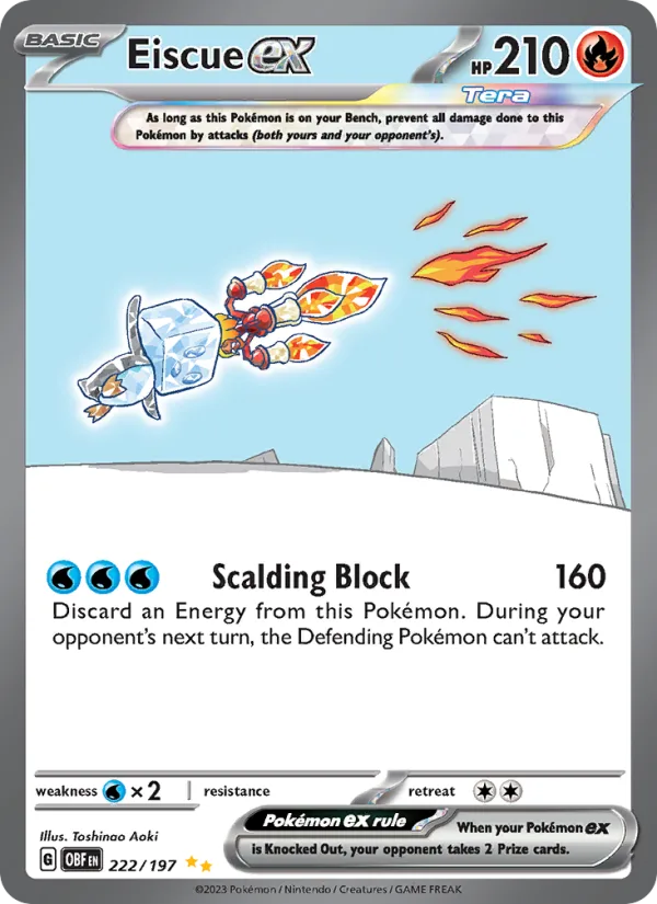 Eiscue ex · Obsidian Flames 222/197