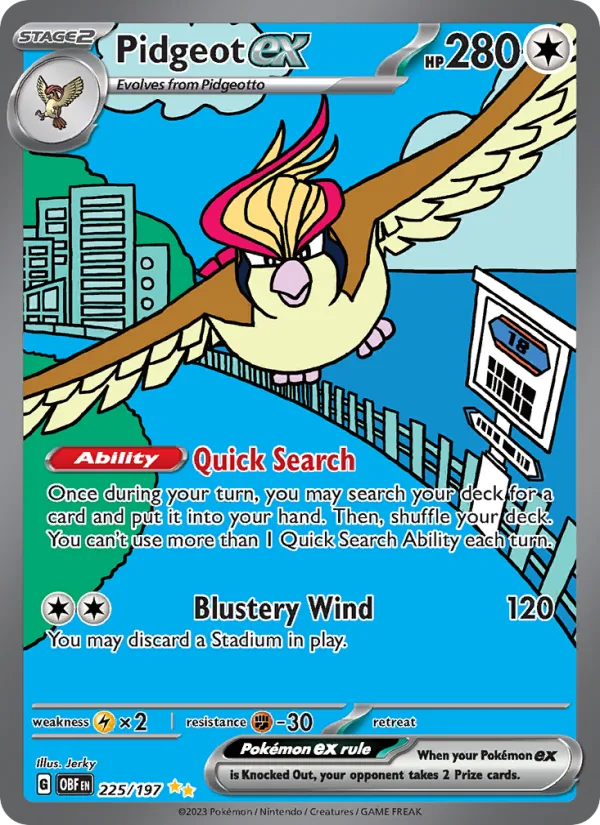 Pidgeot ex · Obsidian Flames 225/197